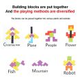 1 Set Wooden Jigsaw Puzzle Baby Early Education Fun Game Children Thinking Logic Square Toy Tangram Puzzle.