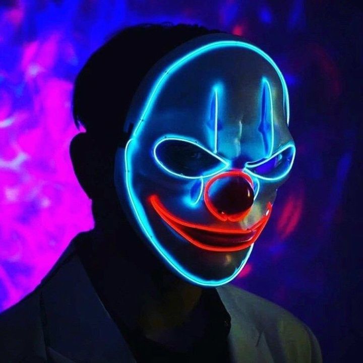 Halloween Joker Jaw Skull Helmet Halloween Horror Scary Cosplay Musk Party Decor Skull Terror Ghost Face LED Luminous Mask