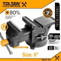 TOLSEN 6" Bench Vice Ultra Large Swivel Base w/ Anvil Arc Anvil Design Bench Vise Model: 10806. 