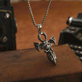 European and American titanium steel men's cross necklace religious jewelry stainless steel Egyptian Eye of Horus pendant necklace. 