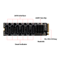 M.2 NVME PCI-E PCIE X4 X8 X16 to 6 Port 3.0 SATA Adapter Card Riser ASM1166 Chassis Server PC Computer Expansion Card, Durable Fine Workmanship. 