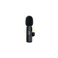 K8 Wireless Microphone Professio.nal Lapel Lavalier Microphone Remove Noise For Typ c - Microphone -black. 