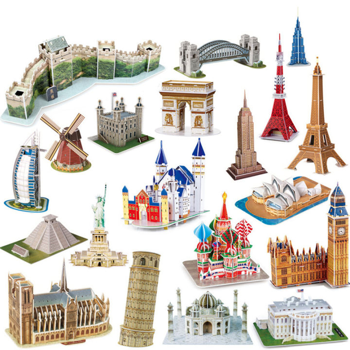 GC World Famous Architecture Building Puzzle 3D Construction Jigsaw Puzzle Toys For Kids Birthday Christmas Gift