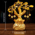 1pc Chinese Yuanbao Money Fortune Tree Wealth Luck Ornaments Small Feng Shui Crystal Gem Money Tree Lucky Trees Decoration.