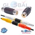 RCA Female to female join connector, (2 pcs) Audio Video RCA Female to Coupler Joiner Barrel Adapter. 