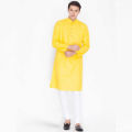 Special Cotton Panjabi for Men - Yellow - NZ-13007.