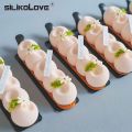 SILIKOLOVE 6-Concave Ball Long Strip-Shaped Silicone Mouse Cake Mold 3d Baking Tools Dessert Decoration Bakeware For Wedding.