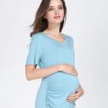 Summer Pregnant Dresses V-neck Solid Maternity Clothes Plus Size Gravida Dresses For Pregnancy Women S-XXL. 