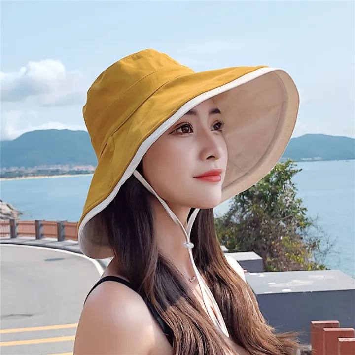 Big%20Brim%20Fisherman%20Hat%20Women's%20Summer%20UV-Proof%20Sun%20Hat%20Women's%20Korean-Style%20Trendy%20Sun-Proof%20Face%20Covering%20Japanese%20Style%20All-Matching%20-%20Image%206