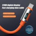 Huawei Xiaomi Redmi LED Digital Display Cable 120W Fast Charging USB Type C High Speed Charger Data Cable for Samsung Android.