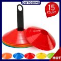 O&G 15pcs Agility Disc Cone Set Multi Sport Training Space Cones with Plastic Stand Holder for Soccer Football Ball Game Disc Mini Training Cones Field Markers. 