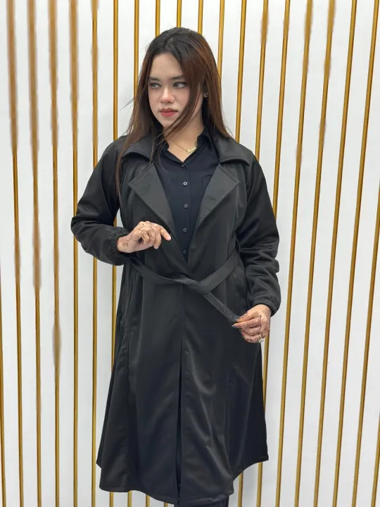 Women%20Jacket%20Stylish%20Fall%20Winter%20Women's%20Overcoat%20Trendy%20Solid%20Color%20Turn-down%20Collar%20Long%20Sleeve%20Cardigan%20with%20Belted%20Button%20Closure%20Mid%20Length%20Loose%20Lady%20Coat%20-%20Image%208