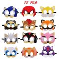 12PCS Sonic Mask Game Party Decoration Set Children Felt Mask Kids Sonic The Hedgehog Boys Girls Birthday Halloween Accessories. 