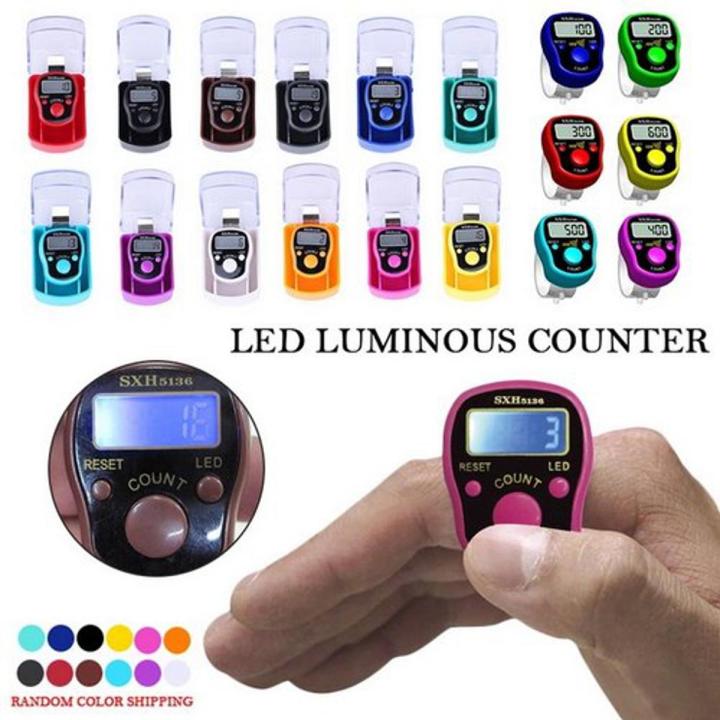 Digital LED Tasbih-Ring Mini Finger Counter LCD Display 1ps (Any Color)