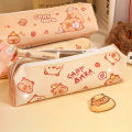 【original】 New Canvas Capybara Pencil Bag Large Capacity Cute Cartoon Stationery Box Panda Rabbit Stationery Bag. 