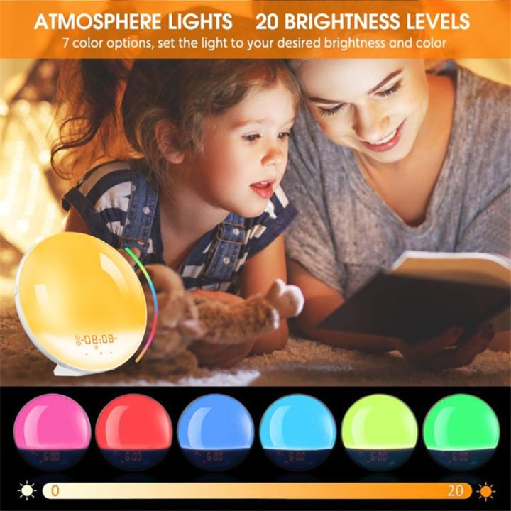 Nature%20Wake%20Up%20Light%20Alarm%20Clock%20with%20Sunrise/Sunset%20Simulation%20Dual%20Alarms%20FM%20Radio%20Snooze%20LED%20Atmosphere%20Night%20Light%20-%20Image%202