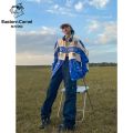 EASTERN CAMELSpring and Autumn American Detachable Two-Wear Motorcycle Baseball Uniform Jacket Men's and Women's Letter Jacket.