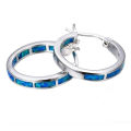Temu cross-border blue opal round earrings cross-border e-commerce European and American fashion men's and women's earrings. 