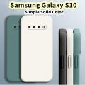 Original For Samsung Galaxy S10 Silicone Full Cover Case Straight edge Phone Case Cover.