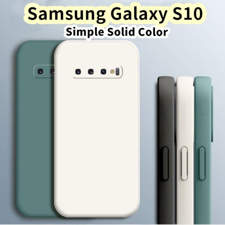 Original For Samsung Galaxy S10 Silicone Full Cover Case Straight edge Phone Case Cover