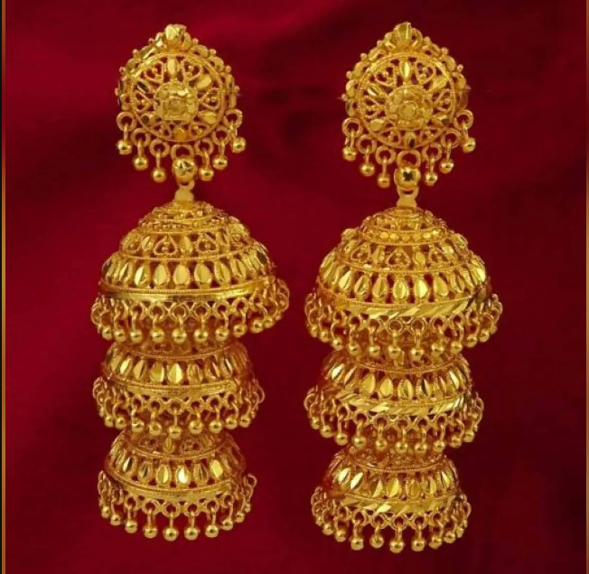 24K Gold Plated Jhumka for Women - Ear Ring কানের দুল Earrings For Girls