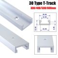 1Pcs Durable Slide Guide Rail T-Track T Slider Fixture Slot Slide Aluminium Alloy T-Slot Track 30 Type 300-600mm Woodworking Bench T Slot. 