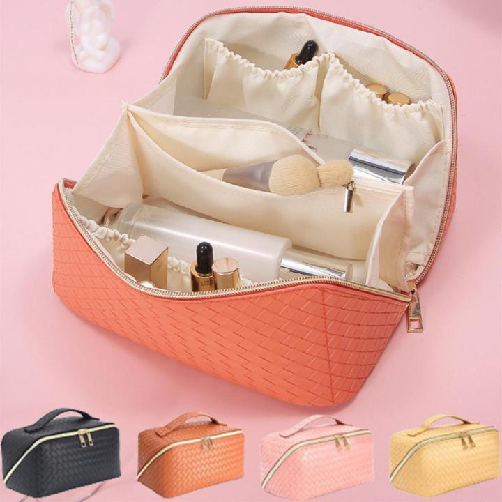 New Makeup Bag for Travel Toiletry Kit Large-Capacity Cosmetic Pouch Woman Multifunction Pu Organizer Case Portable Handbag