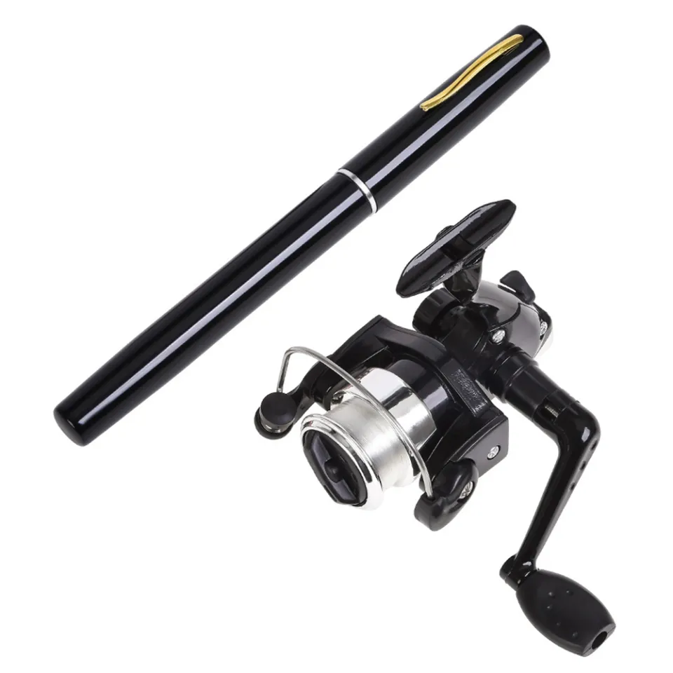 2Pcs/Set Pen Type Fishing Rod Spinning Wheel Fishing Wheel Pocket Ice  Fishing Rod Sea Rod Fishing Tackle for Fishing B