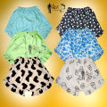 8 Pieces Multi Color Printed Half Pant for girl by any color.