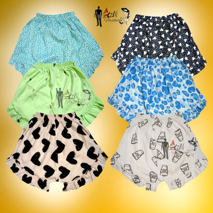 8 Pieces Multi Color Printed Half Pant for girl by any color