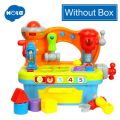 HOLA 907 Baby Toys Musical Educational Toy Workbench with Tools & Light & Shape Sorter Kids Pretend Play Toys for Boys 3 Years. 