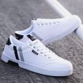Premium Flyknit Running Sneakers For Men– Lightweight Breathable Casual Shoes in White. 