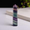 Cocoapps Store-Natural Hexagonal Crystal Quartz Healing Fluorite Wand Stone Purple Green Gem. 