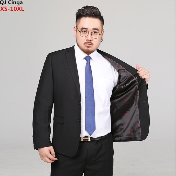 10XL 9XL Hot! Men's Autumn Formal Dress 3 Piece Suit for Men Loose Spring V-neck Business Dress Jacket Pants Vest Brand Clothing