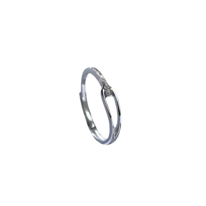 The%20new%20925%20sterling%20silver%20plain%20ring%20women's%20index%20finger%20opening%20ring%20is%20simple%20and%20niche%20design%20sense%20sparkling%20diamond%20self-discipline%20tail%20ring%20-%20Image%205