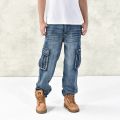 Men Casual Cargo Jeans Pants With Multi Pockets Loose Fit Hip Hop Denim Trousers For Male Baggy Jeans Plus Size 30-46. 