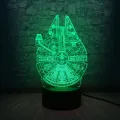 【Hey my home】Fashion Cool Star War Millennium Falcon 3D LED 7 Changing Night Light Bulb Luminaria Decoration Kids Gift Toys. 