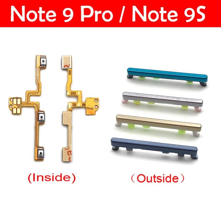 New Power Volume Side Key Button Flex Cable Ribbon For Xiaomi Redmi Note 9S 9 Pro Replacement Parts