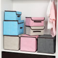 Home Fabric Non-Woven Fabric Storage Box Storage Box with Lid Foldable Clothing Clutter Portable and Dustproof Storage.