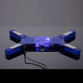 HXSJ Dr-2008 Lapt-op Cooling Pad FO-lding Portable Cooling Pad Usb Powered With Single 60Mm Led Blue Fan/Speaker Cooling Stand Blue.