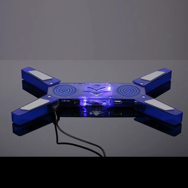 HXSJ%20Dr-2008%20Lapt-op%20Cooling%20Pad%20FO-lding%20Portable%20Cooling%20Pad%20Usb%20Powered%20With%20Single%2060Mm%20Led%20Blue%20Fan/Speaker%20Cooling%20Stand%20Blue%20-%20Image%203