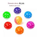 2Pcs Colourful Plastic Pet Cat Kitten Play Balls With Jingle Bell.