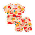 GC 2-piece Boys Round Neck Short Sleeves T-shirt Shorts Two-piece Set Breathable Cotton Suit. 