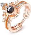 100 Languages I Love You Adjustable Projection Rings, Romantic Ring for Girls.