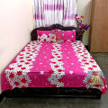 Double Size Cotton Bed Sheet With Matching 2 Pillow Covers - Multicolor Elegance - Elevate Your Bedding Setup with Style and Comfort.