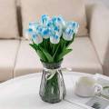 10Pcs/set Artificial Tulips Flower Lifelike Realistic Plastic Faux Silk Floral Simulation for Home.. 