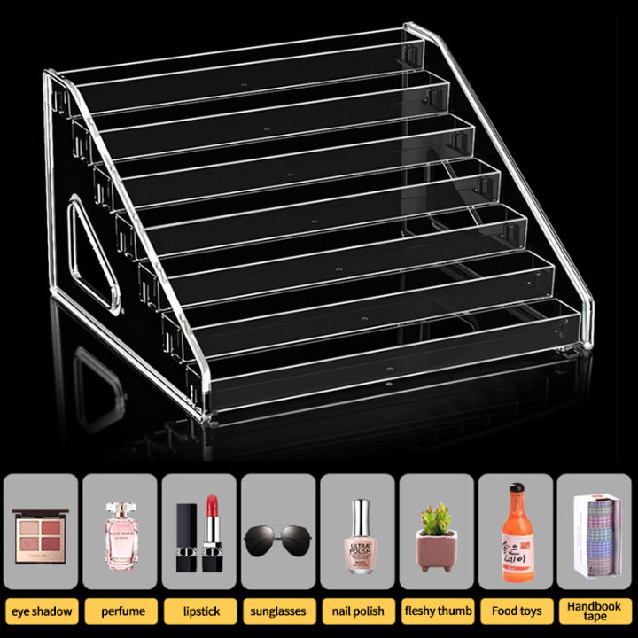 Transparent Display Stand Desktop Cosmetic Organizer Lipstick Perfume Eye Shadow Plate Display Holder Nail Polish Display Stand