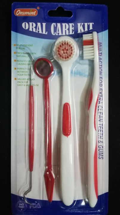 Oral Care Kit Toothbrush - Blue and White