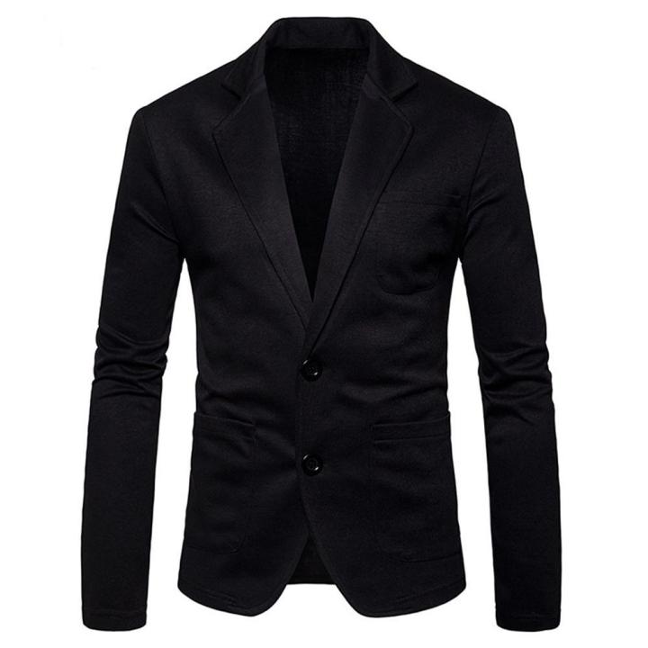 Men Slim Fit Formal Two Button Suit Coat Jacket Tops