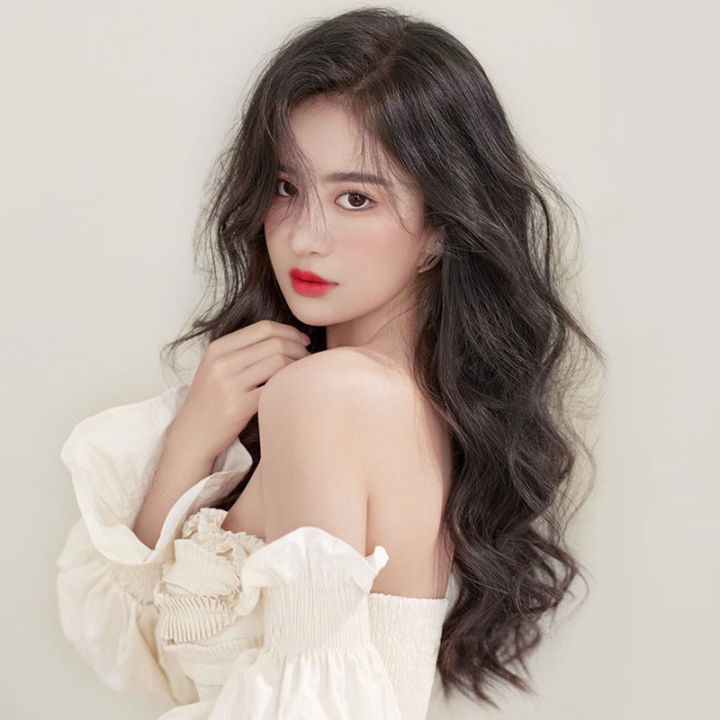Wig Women's Long Hair One Piece SeamlessUType Long Curly Hair Big Wave Invisible Patch Hair Extension Wig Set